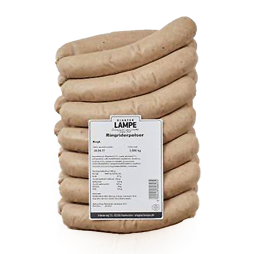 Ringridderpølse, glutenfri 135 gr. 2,5 kg. 20 stk.